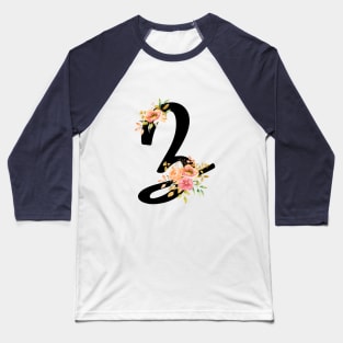 Letter Z With Watercolor Floral Wreath Baseball T-Shirt